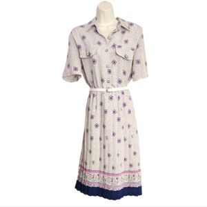 Breli Originals Dress Union Made Vintage Floral Secretary Off White Size 12
